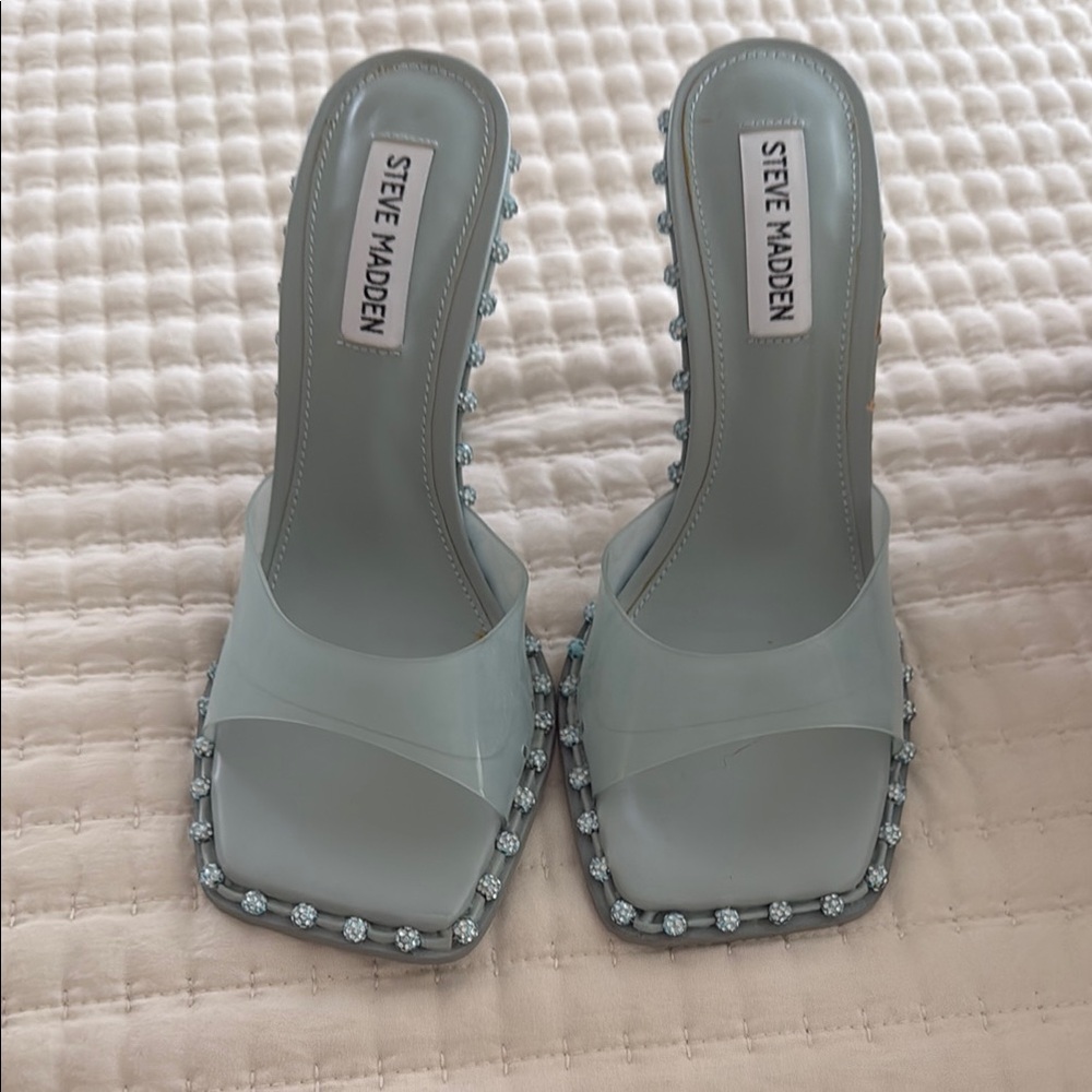 Steve Madden Silver Embellished Heels